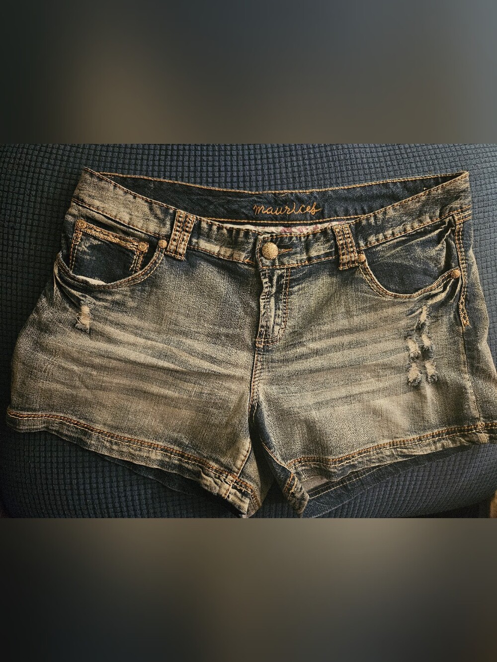 Maurices Women's Washed Blue Distressed Denim Shorts Size 20 NWOT